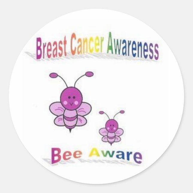 Breast Cancer Awareness Classic Round Sticker (Front)