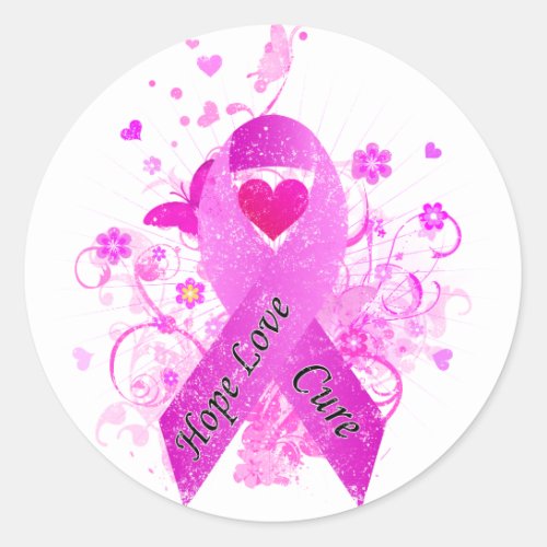 Breast Cancer Awareness Classic Round Sticker