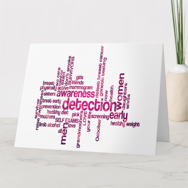 Breast Cancer Awareness Cloud Art Card (Front)