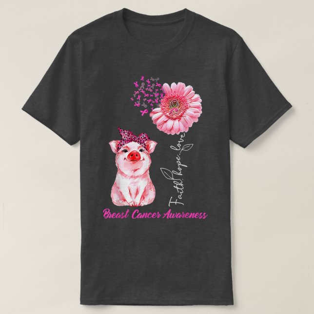 Breast Cancer Awareness Costume Daisy Ribbon Gifts T-Shirt (Design Front)