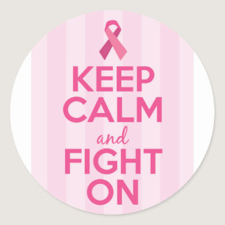 Breast Cancer Awareness Cup Throw Pillow Classic Round Sticker