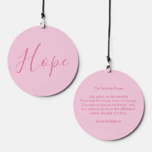 Breast cancer awareness custom text & quote pink wind chime 
