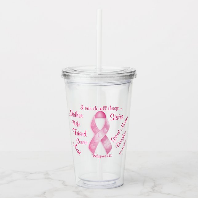 Breast Cancer Awareness  Customize it! Acrylic Tumbler (Front)