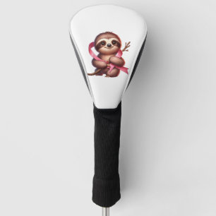Breast Cancer Awareness Cute Sloth Pink Ribbon Ani Golf Head Cover