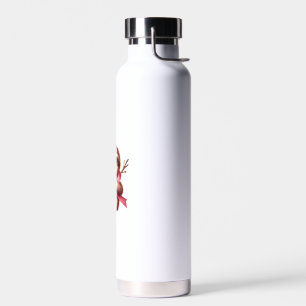 Breast Cancer Awareness Cute Sloth Pink Ribbon Ani Water Bottle