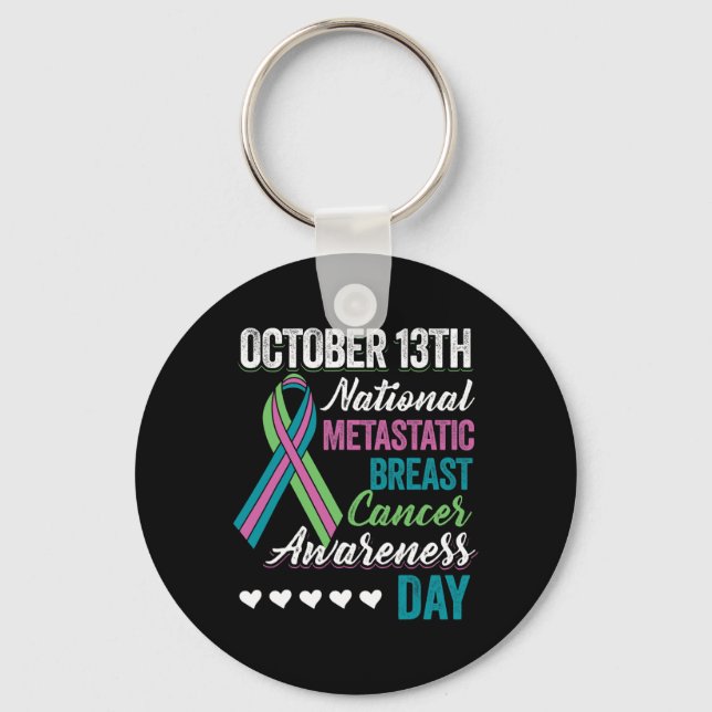 Breast Cancer Awareness Day October 13th  Keychain (Front)