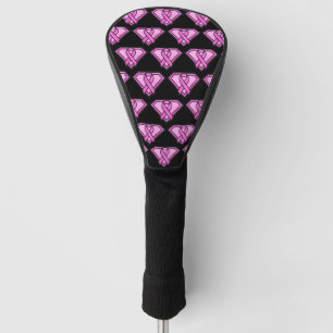 Breast Cancer Awareness Diamond Logo Black Golf Head Cover