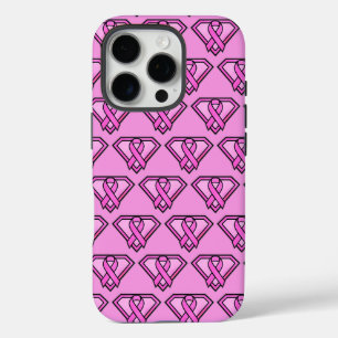 Breast Cancer Awareness Diamond Logo Pink iPhone 16 Pro Case