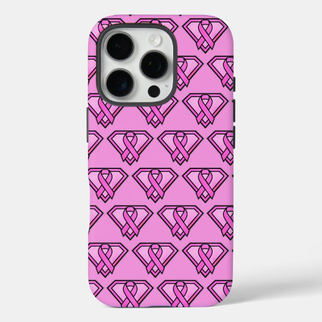 Breast Cancer Awareness Diamond Logo Pink Case-Mate iPhone Case (Back)