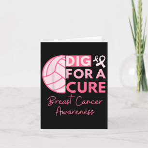 Breast Cancer Awareness Dig For A Cure Volleybyll  Card