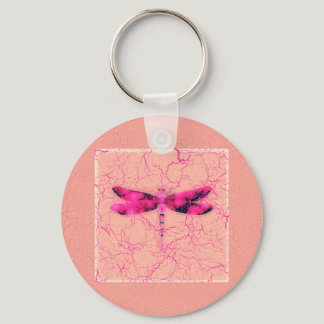 Breast Cancer Awareness Dragonfly Keychain