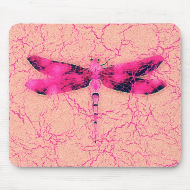 Breast Cancer Awareness Dragonfly Mouse Pad (Front)