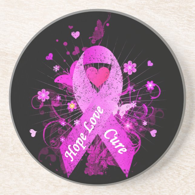 Breast Cancer Awareness Drink Coaster (Front)