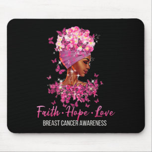 Breast Cancer Awareness Faith Hope Love Butterflie Mouse Pad
