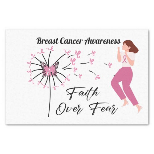 Breast Cancer Awareness Faith Over Fear Tissue Paper
