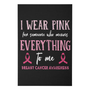 Breast Cancer Awareness Family Friends Support Faux Canvas Print