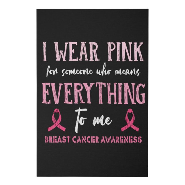 Breast Cancer Awareness Family Friends Support Faux Canvas Print (Front)