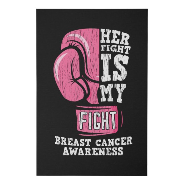 Breast Cancer Awareness Family Friends Support Faux Canvas Print (Front)