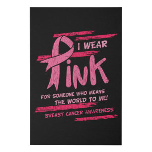 Breast Cancer Awareness Family Friends Support  Faux Canvas Print