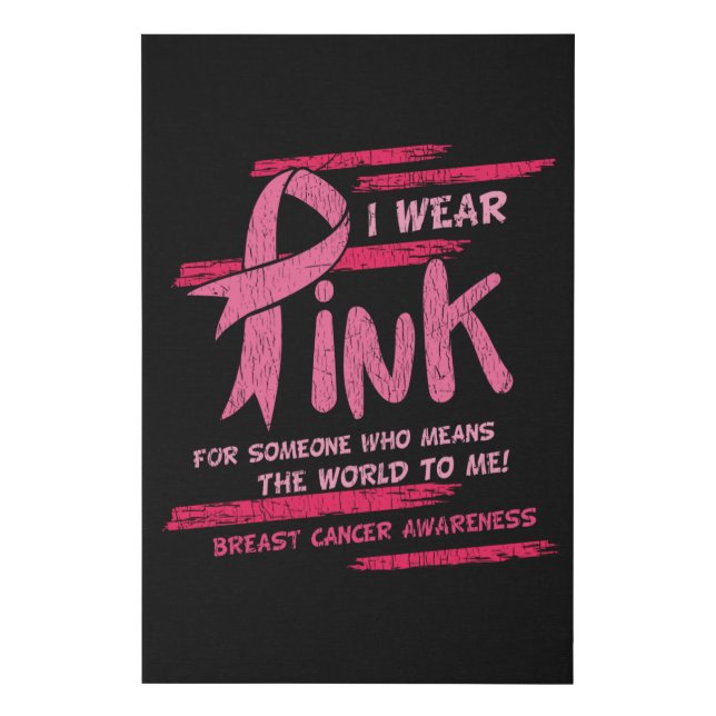 Breast Cancer Awareness Family Friends Support  Faux Canvas Print (Front)