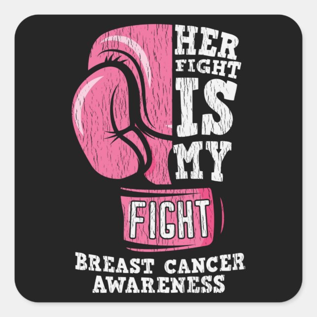 Breast Cancer Awareness Family Friends Support Square Sticker (Front)