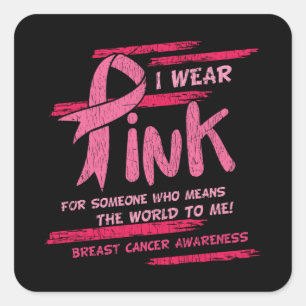 Breast Cancer Awareness Family Friends Support Square Sticker