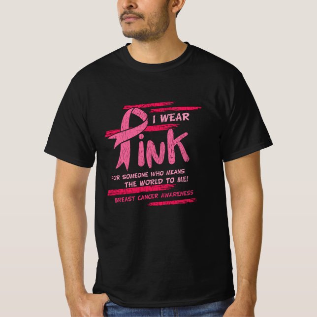 Breast Cancer Awareness Family Friends Support  T-Shirt (Front)