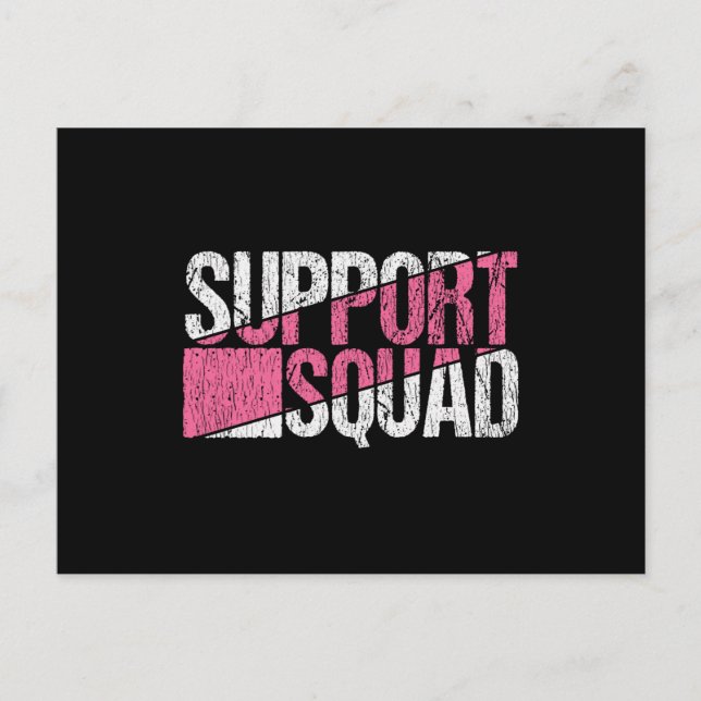 Breast Cancer Awareness Family Support Squad Team Postcard (Front)