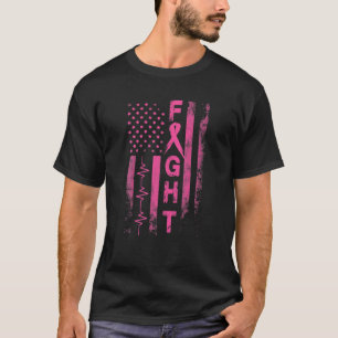 Breast Cancer Awareness Fight American Flag Gifts T-Shirt