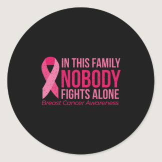 Breast Cancer Awareness Fight Classic Round Sticker