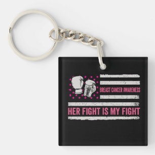 breast cancer awareness fight keychain