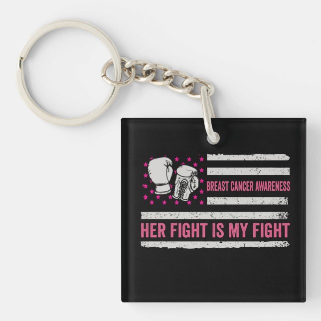 breast cancer awareness fight keychain (Front)