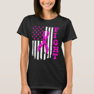 Breast Cancer Awareness Fight Pink Survivor Flag T-Shirt