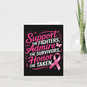 Breast Cancer Awareness Fighters Survivors Honor T Card