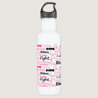Breast Cancer Awareness Fighting Words Stainless Steel Water Bottle