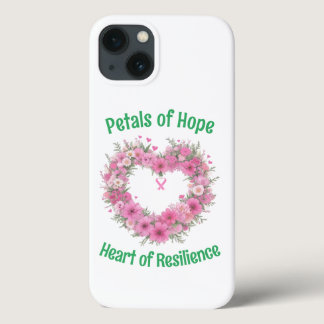 Breast Cancer Awareness Floral Heart iPhone 13 Case