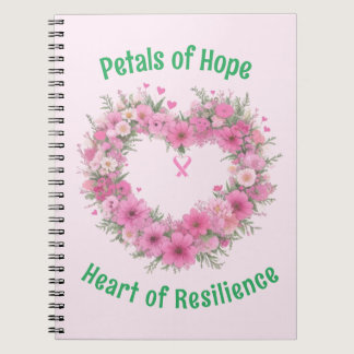 Breast Cancer Awareness Floral Heart Notebook