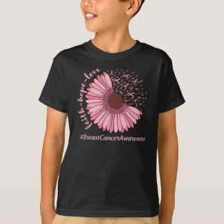 Breast Cancer Awareness Flower, Pink Ribbon T-Shirt
