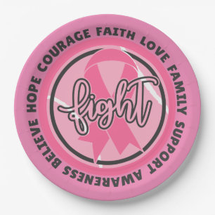 Breast Cancer Awareness for Tennis Player Paper Plates