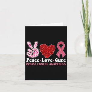 Breast Cancer Awareness For Women Pink Ribbon Peac Card