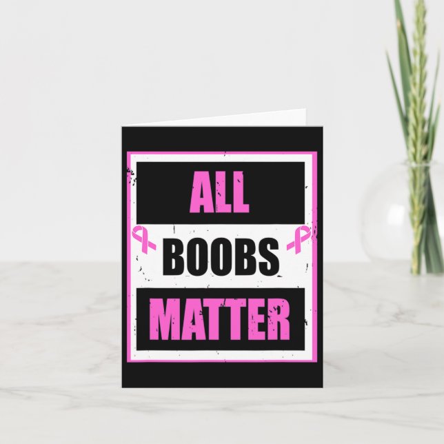 Breast Cancer Awareness Funny All Breast Problem T Card (Front)