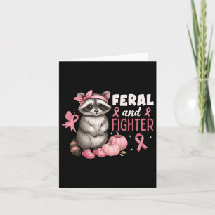 Breast Cancer Awareness Funny Raccoon Feral And Fi Card