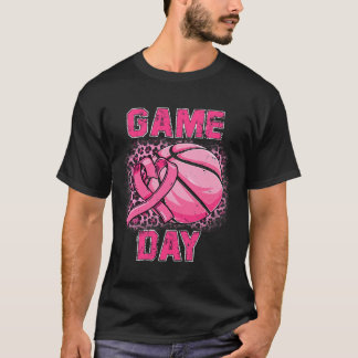 Breast Cancer Awareness Game Day Pink Basketball S T-Shirt