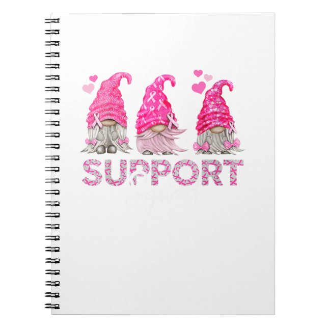 Breast Cancer Awareness Gnomies Support Squad Notebook (Front)