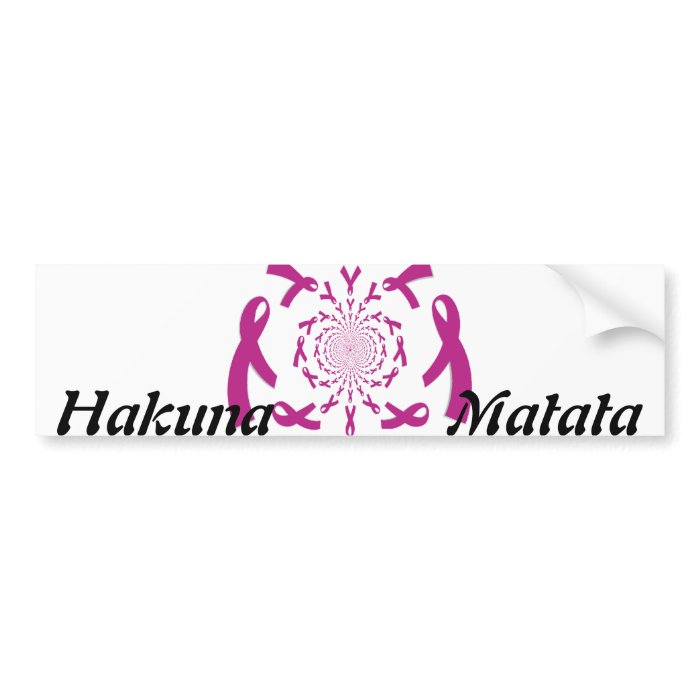 Breast Cancer Awareness Hakuna Matata Ribbon Bumper Sticker