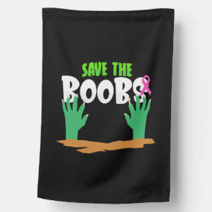 Breast Cancer Awareness Halloween House Flag