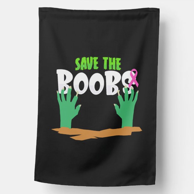 Breast Cancer Awareness Halloween House Flag (Front)