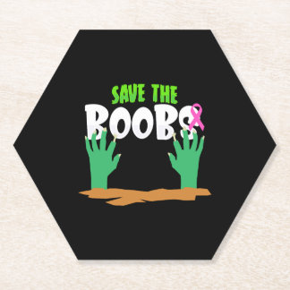 Breast Cancer Awareness Halloween Paper Coaster
