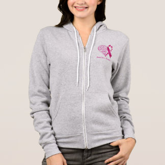 Breast Cancer Awareness Heart Floral Pink ribbon Hoodie