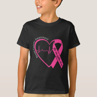 Breast Cancer Awareness Heart Pink Ribbon Support T-Shirt
